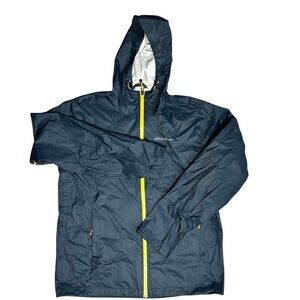 Eddie Bauer Dark Blue Jacket with Bright Yellow Accents